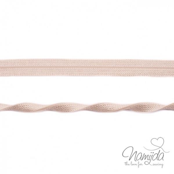 1 MTR. ♥ Elastisches Einfassband JACQUARD - Creme - 20mm - Glänzend ♥