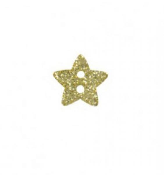 1 Stück ♥ GLiTZER STAR KNOPF - GoLD - 18mm ♥