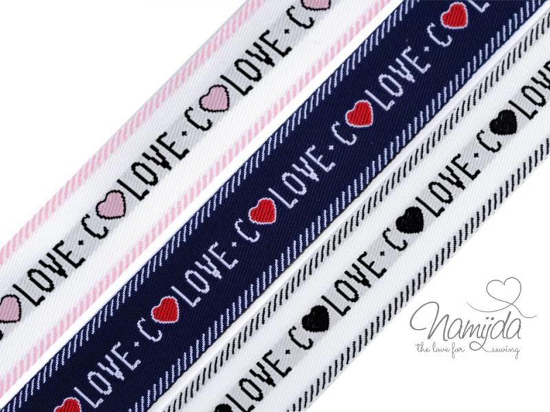 1 MTR. LOVE WEBBAND - NAVY  2,8cm