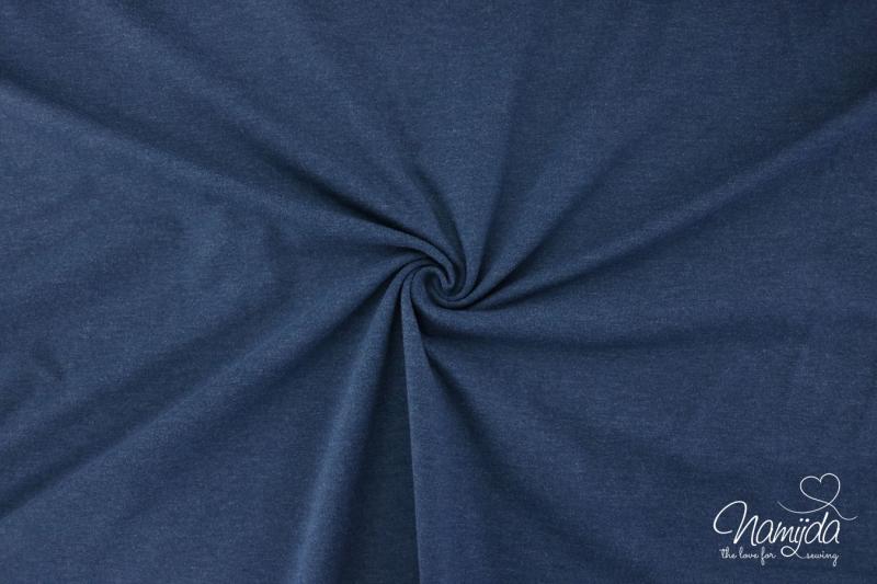 0,5 MTR. ♥  UNI BAUMWOLLJERSEY NAVY MELIERT ♥