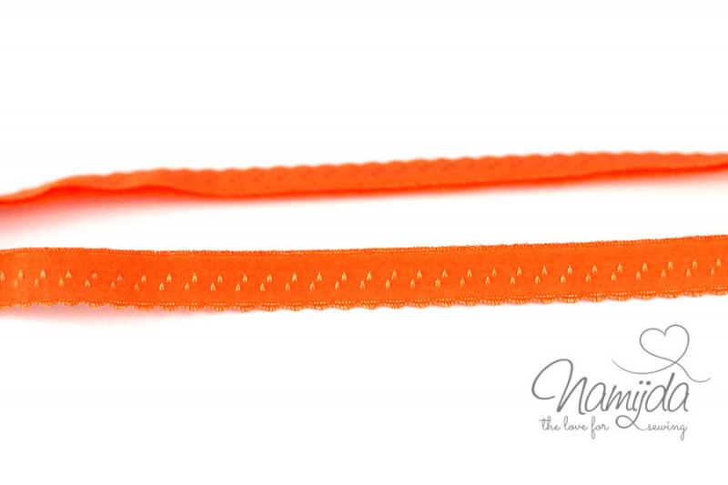 1 MTR. ♥ Elastisches Einfassband -  Schrägband - Orange  ♥