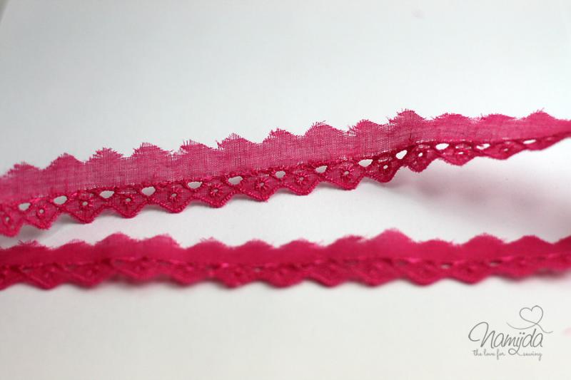 ♥1 Mtr. Wäschespitze - ZACKENKANTE - 2,5cm - PINK♥