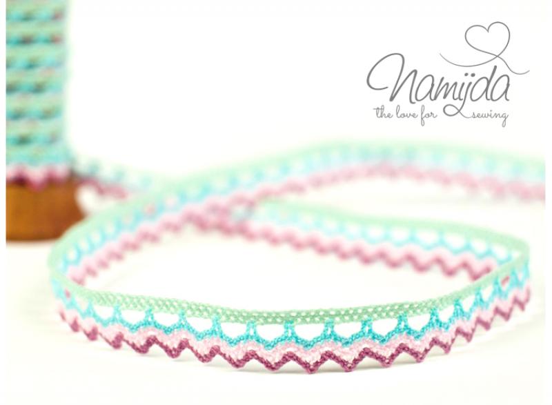 1 MTR. ♥ MuLTICoLour KLÖPPELSPITZE - MinT - 1,4cm ♥