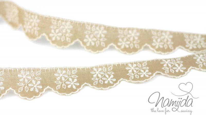 ♥1 Mtr. Wäschespitze ♥ Shabby Style - NuDE - 2,2cm ♥