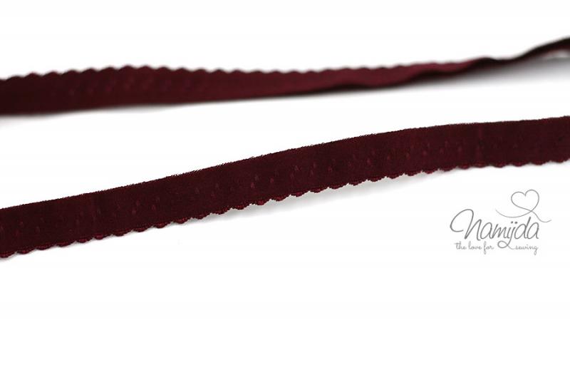 1 MTR. ♥ Elastisches Einfassband -  Schrägband - Bordeaux  ♥