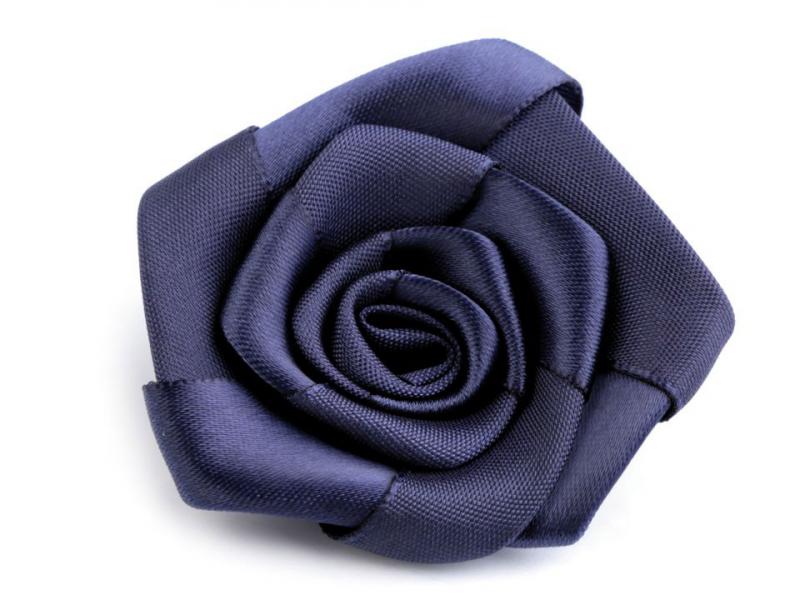 1 Stck. ♥ SATIN RoSE - DuNKELBLau - 5,5cm ♥