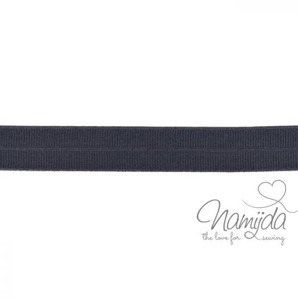 1 MTR. ♥ Elastisches Einfassband MATT - DuNKELGRAU - 20mm ♥