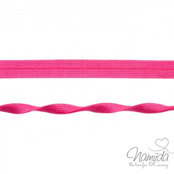 1 MTR. ♥ Elastisches Einfassband JACQUARD - PiNK - 20mm - Glänzend ♥