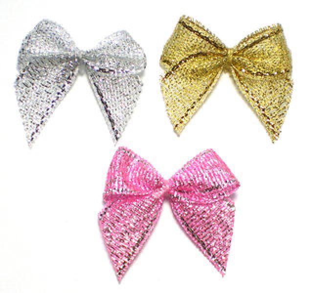 5 ♥ GLiTTER Schleifchen SiLBER ♥