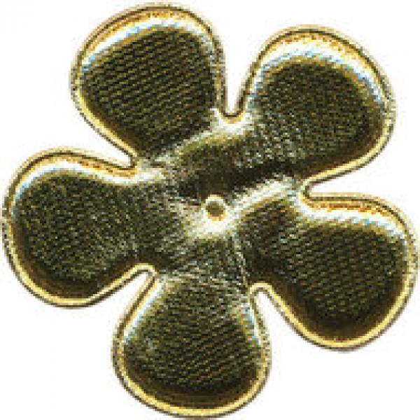 2 Stck. Blumen Applikationen - 6,5cm - GOLD