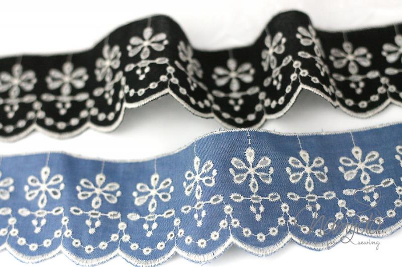 ♥1 Mtr. Wäschespitze ♥ Shabby Style - SCHwARZ - 5,5cm ♥