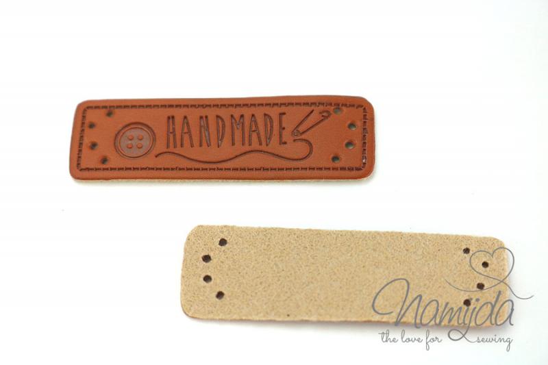 1 Stück - HANDMADE LABEL KNOPF  15x50 mm