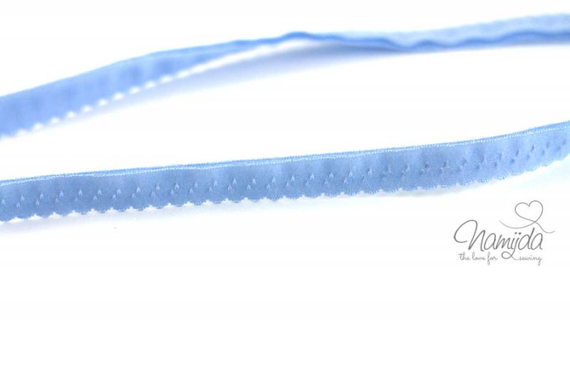 1 MTR. ♥ Elastisches Einfassband -  Schrägband - Hellblau ♥