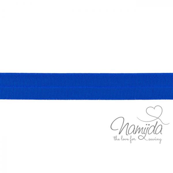 1 MTR. ♥ Elastisches Einfassband MATT - KOBALT BLAU - 20mm ♥