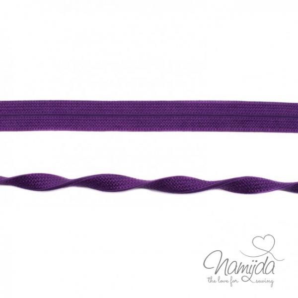 1 MTR. ♥ Elastisches Einfassband JACQUARD - Lila - 20mm - Glänzend ♥