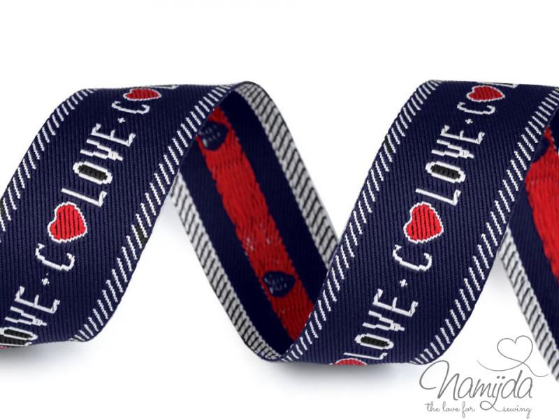 1 MTR. LOVE WEBBAND - NAVY  2,8cm