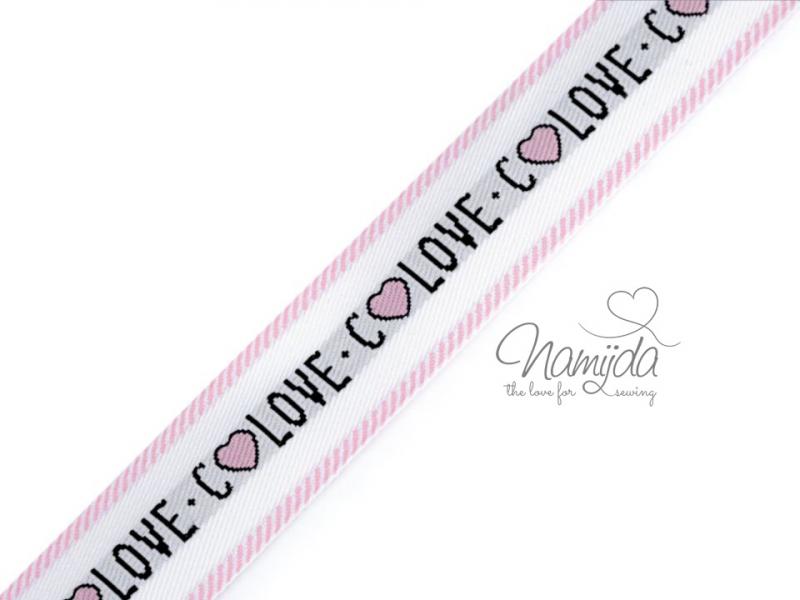 1 MTR. LOVE WEBBAND - RoSE 2,8cm