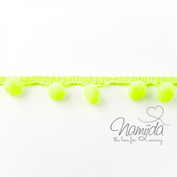 1 MTR. ♥ PomPom Bommelborte NeoN GELB ♥