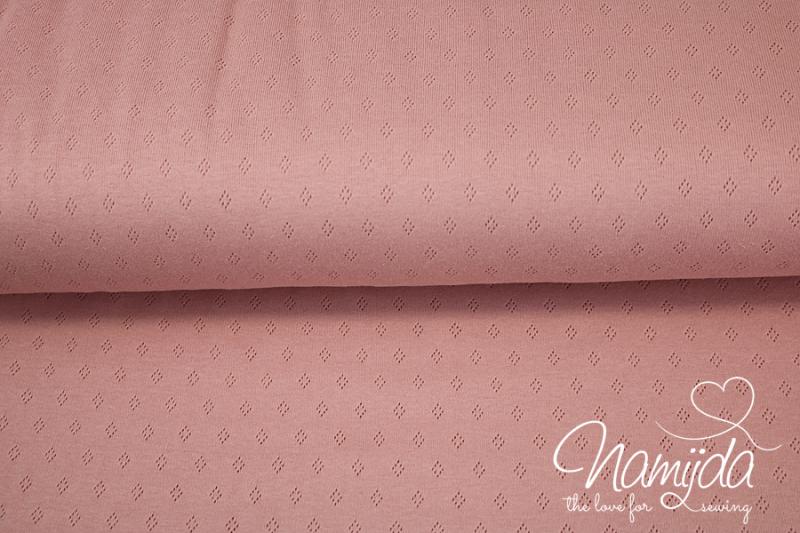 0,5 MTR. ♥ BAUMWOLLJERSEY POINTOILLE Lochstickerrei RoSA ♥