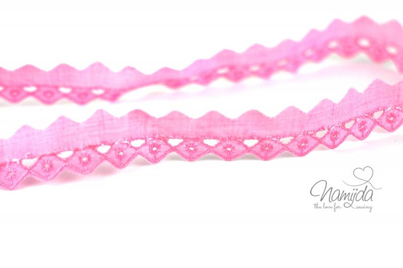 ♥1 Mtr. Wäschespitze -  ZACKENKANTE  - 2,5cm - ROSA ♥