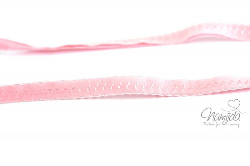 1 MTR. ♥ Elastisches Einfassband -  Schrägband - Rosa ♥