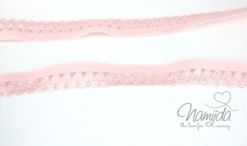 1 MTR. ♥Elastische Spitze mit  Blume - Ziergummi  RoSE ♥