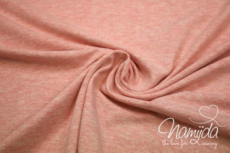 0,5 MTR. ♥  UNI BAUMWOLLJERSEY RoSA/APRICOT meliert ♥