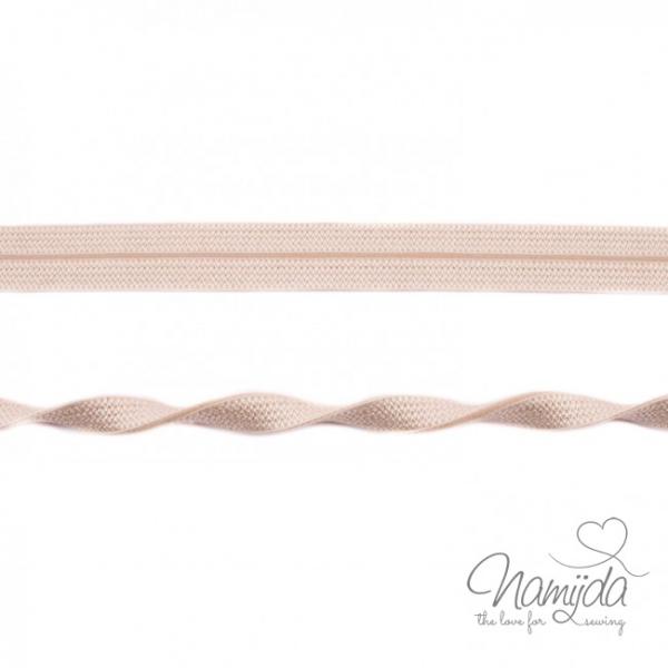 1 MTR. ♥ Elastisches Einfassband JACQUARD - Sand - 20mm - Glänzend ♥