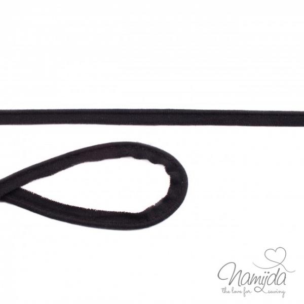 1 MTR. ♥ Jersey Paspelband Schwarz ♥ elastisch