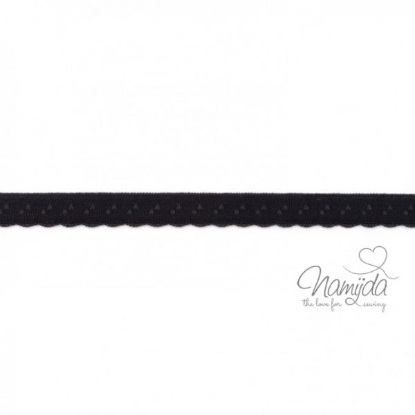 1 MTR. ♥ Elastisches Einfassband -  Schrägband - Schwarz  ♥