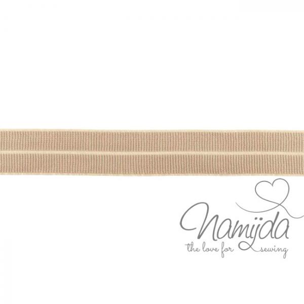 1 MTR. ♥ Elastisches Einfassband MATT - TAUPE - 20mm ♥