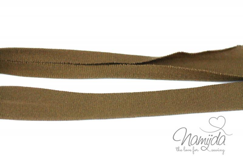 1 MTR. ♥ Elastisches Jersey Schrägband - Taupe ♥