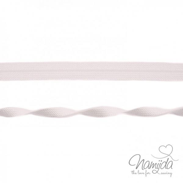 1 MTR. ♥ Elastisches Einfassband JACQUARD - Natur Weiss - 20mm - Glänzend ♥