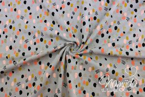 0,5 MTR.  JELLY GLiTTER DoTS JERSEY - Grau