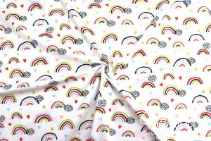 0,5 MTR.  REGENBOGENLIEBE JERSEY - WeiSS