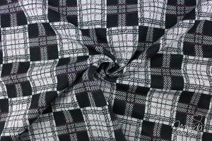 0,50 MTR. JACQUARD CoLLEGE GLITTER PLAID - SCHWARZ/BEERE - LUREX