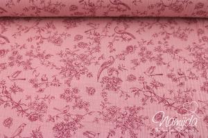 0,5 MTR. ♥ ROMANTIC MuSSELIN - ROSA - DouBLE GAUZE ♥