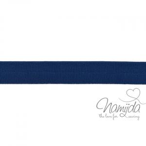 1 MTR. ♥ Elastisches Einfassband MATT - DuNKELBLAU - 20mm ♥