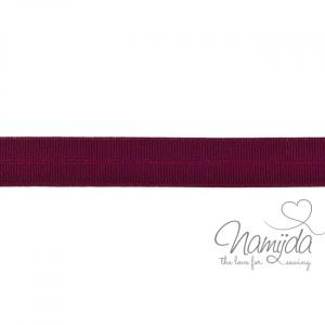 1 MTR. ♥ Elastisches Einfassband MATT - BORDEAUX - 20mm ♥