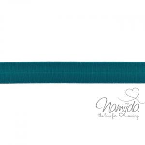 1 MTR. ♥ Elastisches Einfassband MATT - PETROL - 20mm ♥