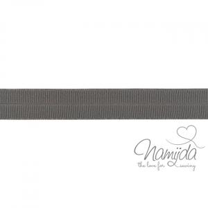 1 MTR. ♥ Elastisches Einfassband MATT - DuNKLES TAUPE - 20mm ♥