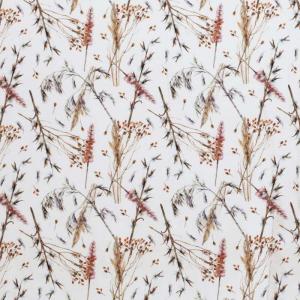 0,5 MTR.  AQUARELL HERBSTBLuMEN TAUPE - BAUMWoLL POPELINE