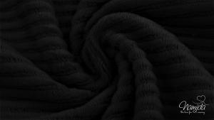 0,5 MTR. ♥ BREITCORD BAUMWOLL JERSEY - SCHWARZ - ELASTISCH - WASHED ♥