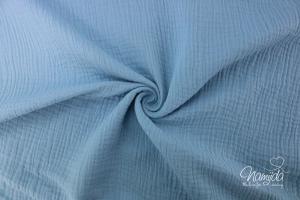 0,5 MTR. ♥ DouBLE GAUZE - Musselin HellBlau - Baumwollstoff ♥