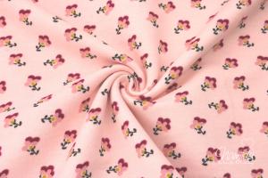 0,5 MTR. SOFT SWEAT LITTLE FLOWERS - ROSE ♥