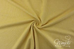 0,5 MTR. ♥ SOFT RIPP INTERLOCK JERSEY - GELB MELANGE - SUPER WEICH ♥