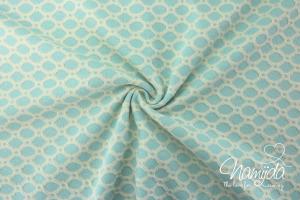 0,5 MTR.  JACQUARD STRICK CIRCLES  - MINT - BAUMWOLLSTRICK