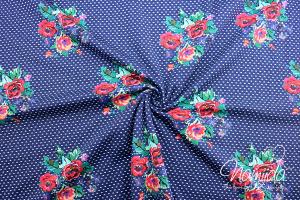 0,5 MTR.  ROSES STRICK OPTIK SWEAT - NAVY