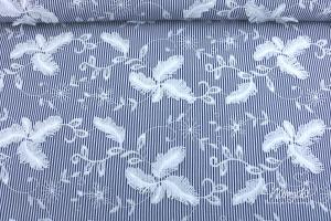 0,5 MTR. EMBROIDERED FLOWERS NAVY - LoCHSTICKEREI