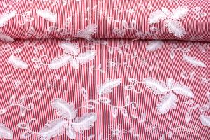 0,5 MTR. EMBROIDERED FLOWERS ROT - LoCHSTICKEREI